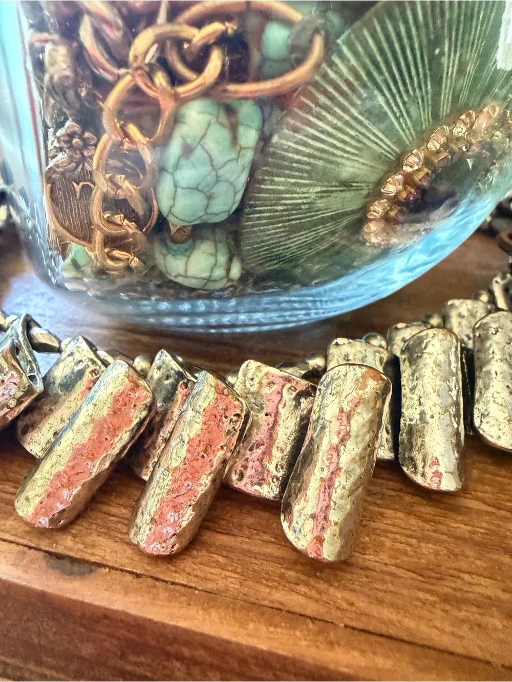 Southwestern/cowgirl/stand out in Turquoise and silver toned mystery jewelry jar